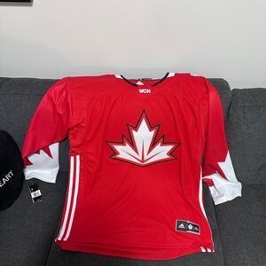 Red Adidas World Cup of Hockey Jersey